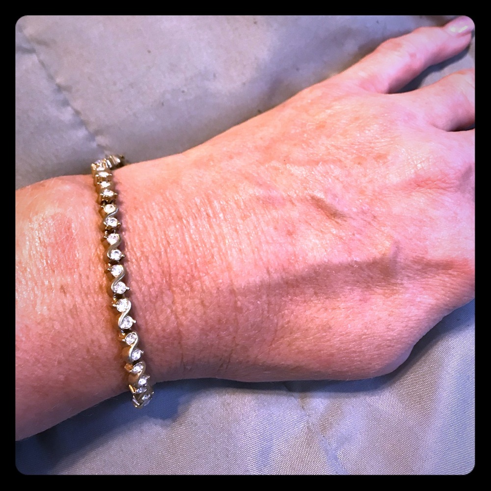 Goldtone Crystal Tennis Bracelet